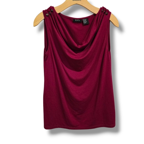 RQT Women's Plum draped neckline sleeveless blouse - small - Picture 1 of 6